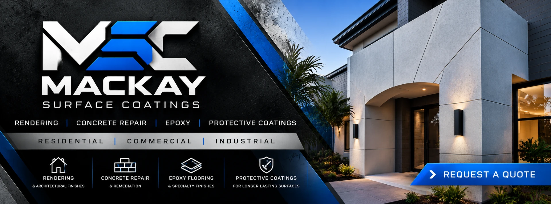Mackay Surface Coatings banner branding
